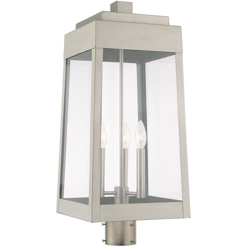 Oslo 3 Light 25 inch Brushed Nickel Outdoor Post Top Lantern