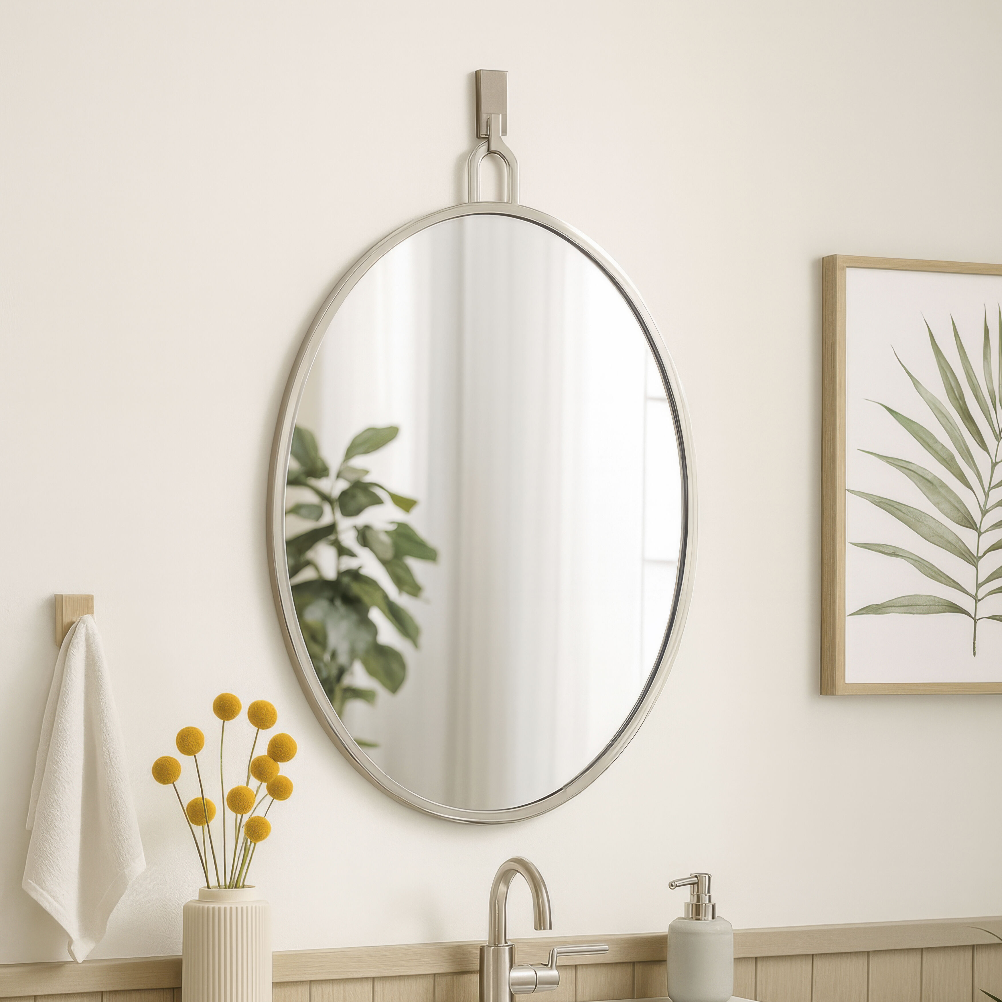 Stopwatch 33.25 X 22.25 inch Polished Nickel Powder Room Mirror, Varaluz Casa