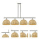 Woven Rattan Island Light Ceiling Light in Polished Nickel