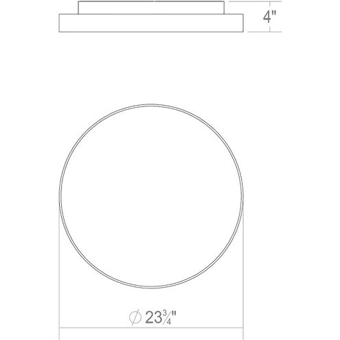 Pi LED 24 inch Satin Black Flush Mount Ceiling Light
