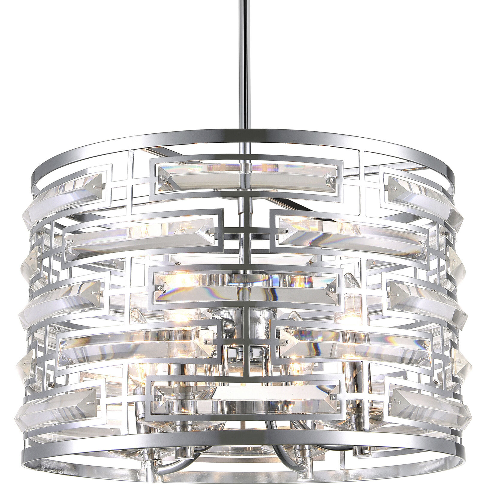 Petia 4 Light 15 inch Chrome Drum Shade Chandelier Ceiling Light