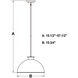 Devon LED 15.75 inch Glossy White and Satin Brass Pendant Ceiling Light