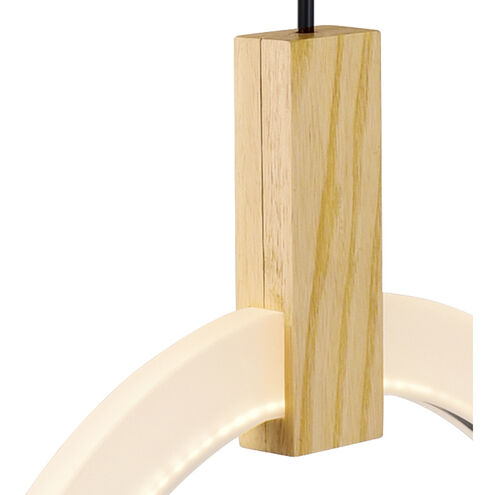 Anello LED 28 inch White Oak Multi Point Pendant Ceiling Light
