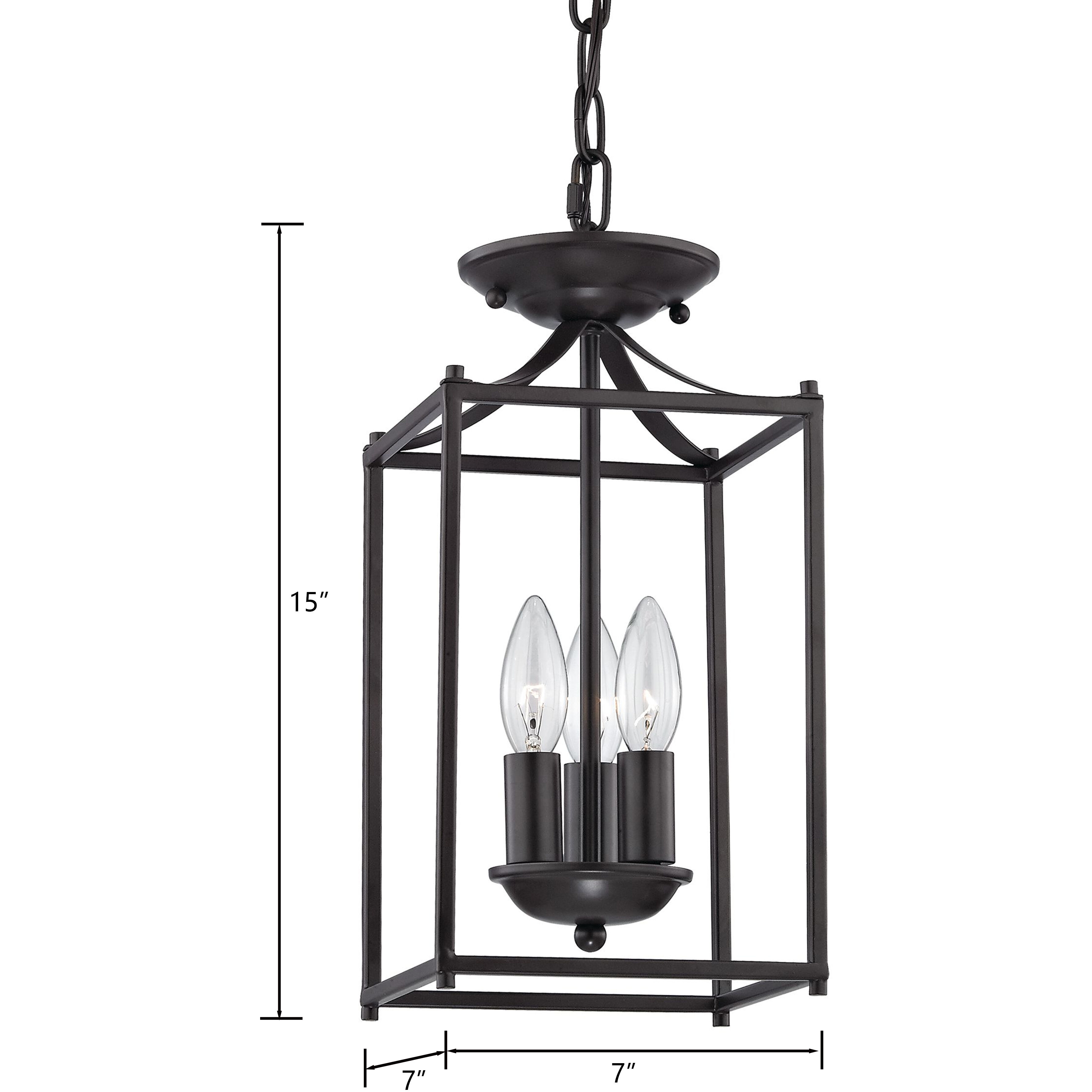 Foyer 3 Light 7 inch Oil Rubbed Bronze Chandelier Ceiling Light
