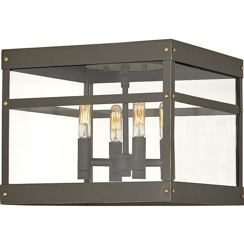 Open Air Porter 4 Light 12 inch Oil Rubbed Bronze Outdoor Flush Mount, Estate Series