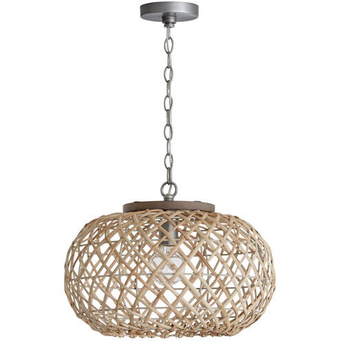 Rainey 1 Light 18.5 inch Grey Wash and Antique Nickel Pendant Ceiling Light