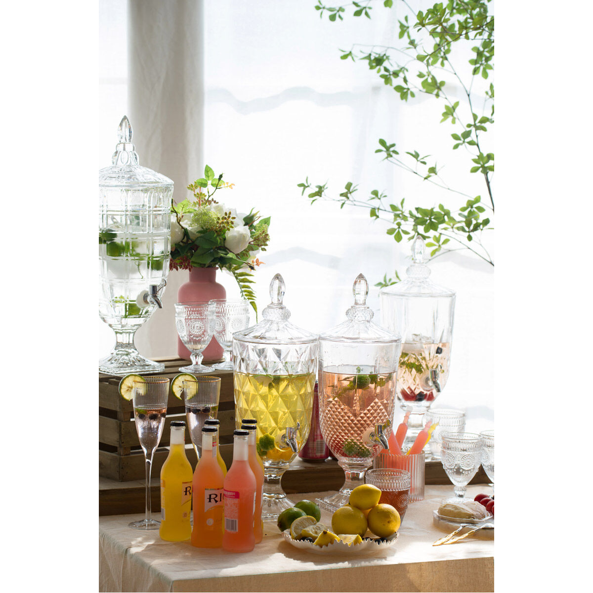 Anita Clear and Polished Silver Drink Dispenser