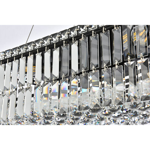 Maxime 6 Light 24 inch Black and Clear Linear Chandelier Ceiling Light in Royal Cut