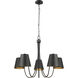 Modern 5 Light 32 inch Matte Black Chandelier Ceiling Light