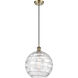 Ballston X-Large Deco Swirl LED 12 inch Antique Brass Mini Pendant Ceiling Light in Black Textured, Ballston