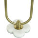 Eloise 36 inch 25 watt Polished Brass and White Table Lamp Portable Light