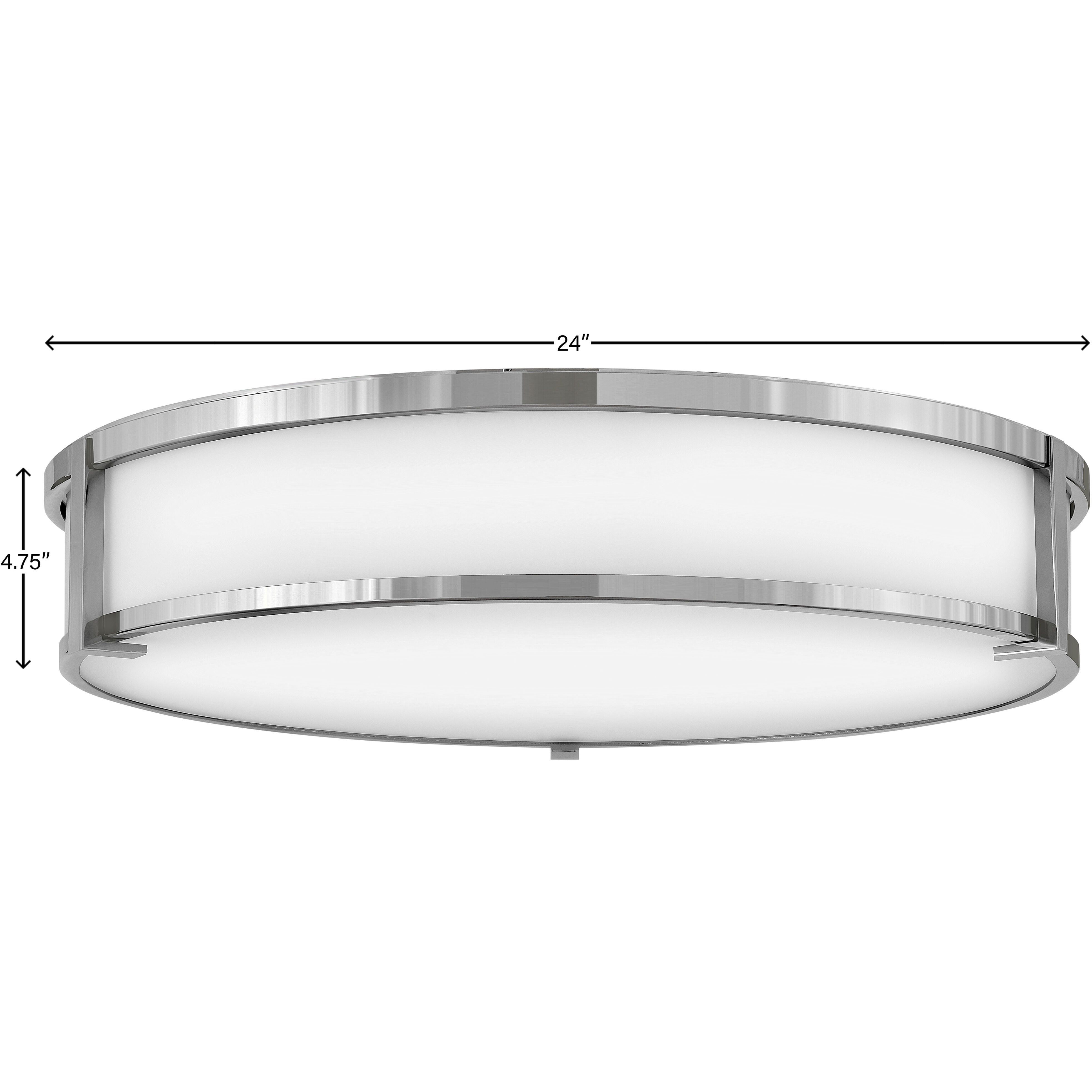 Lowell 24 inch Chrome Indoor Flush Mount Ceiling Light