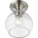 Catania 1 Light 7 inch Brushed Nickel Semi-Flush Ceiling Light