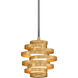 Vertigo LED 9 inch Gold Leaf with Polished Stainless Accents Pendant Ceiling Light