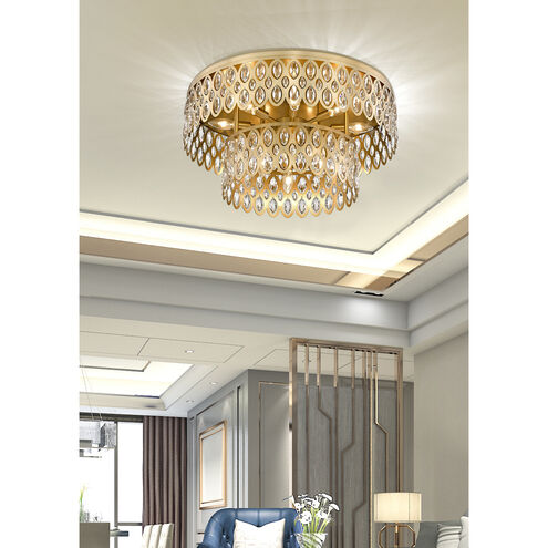 Dealey 12 Light 24 inch Heirloom Brass Flush Mount Ceiling Light
