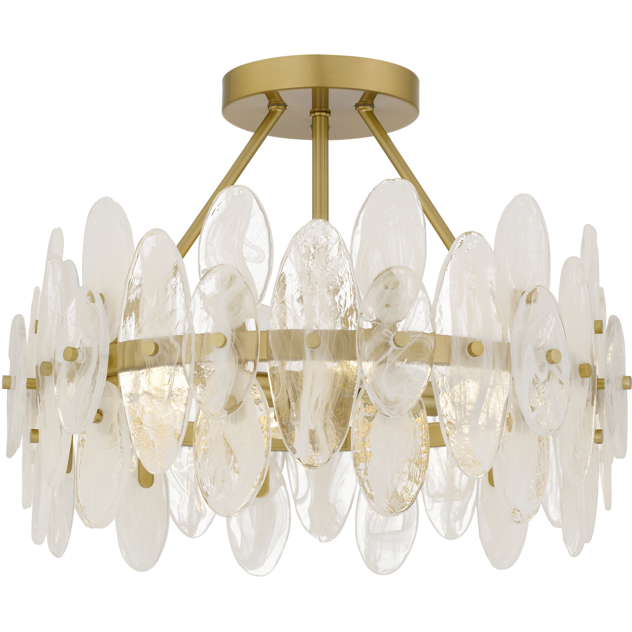 Abigail 4 Light 18 inch Brushed Gold Semi-Flush Mount Ceiling Light