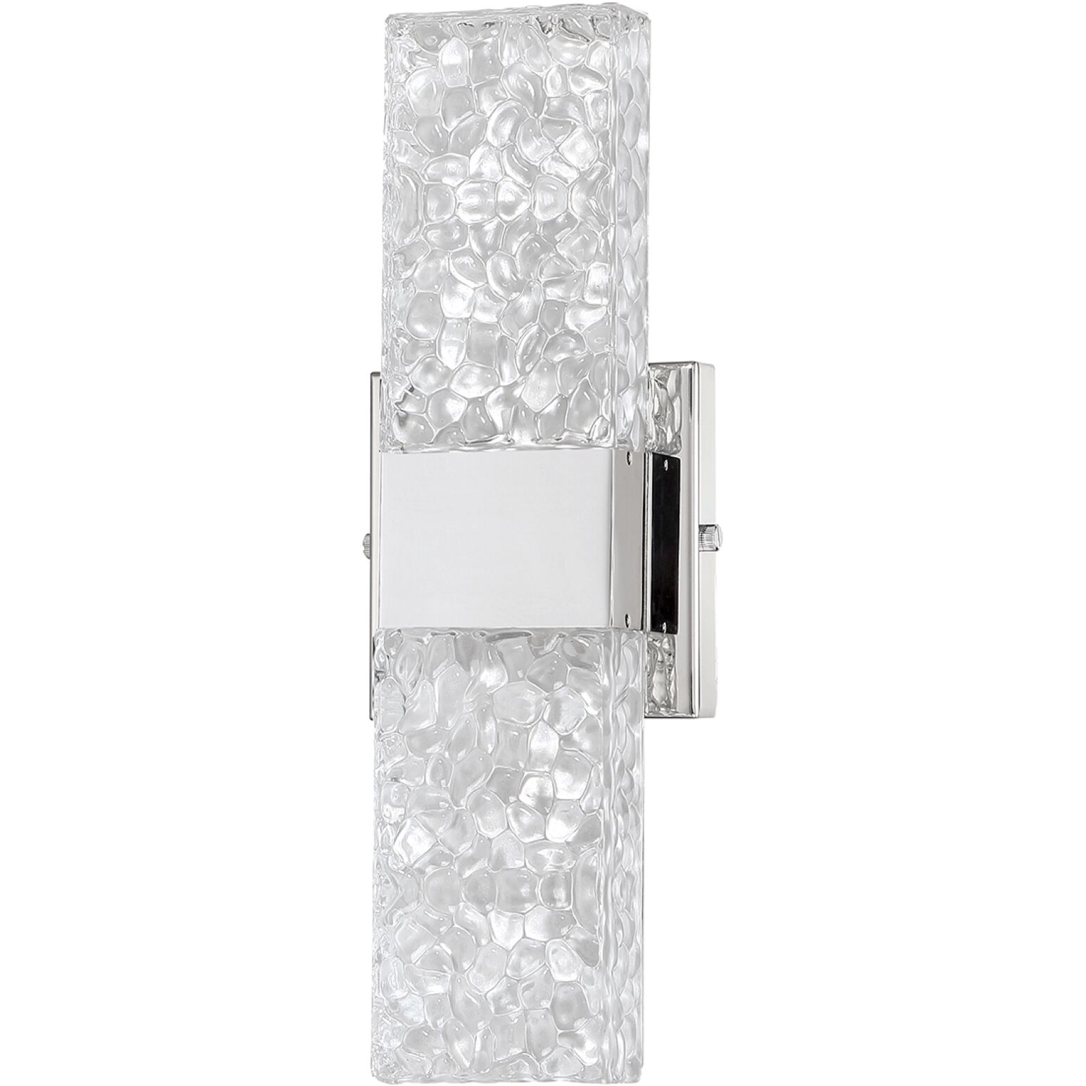 Glacier 2 Light 4.75 inch Chrome Vanity Light Wall Light in Frosted Icelandic Rock