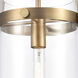 Restoration Pilaster 1 Light 9 inch Brushed Brass Mini Pendant Ceiling Light, Restoration