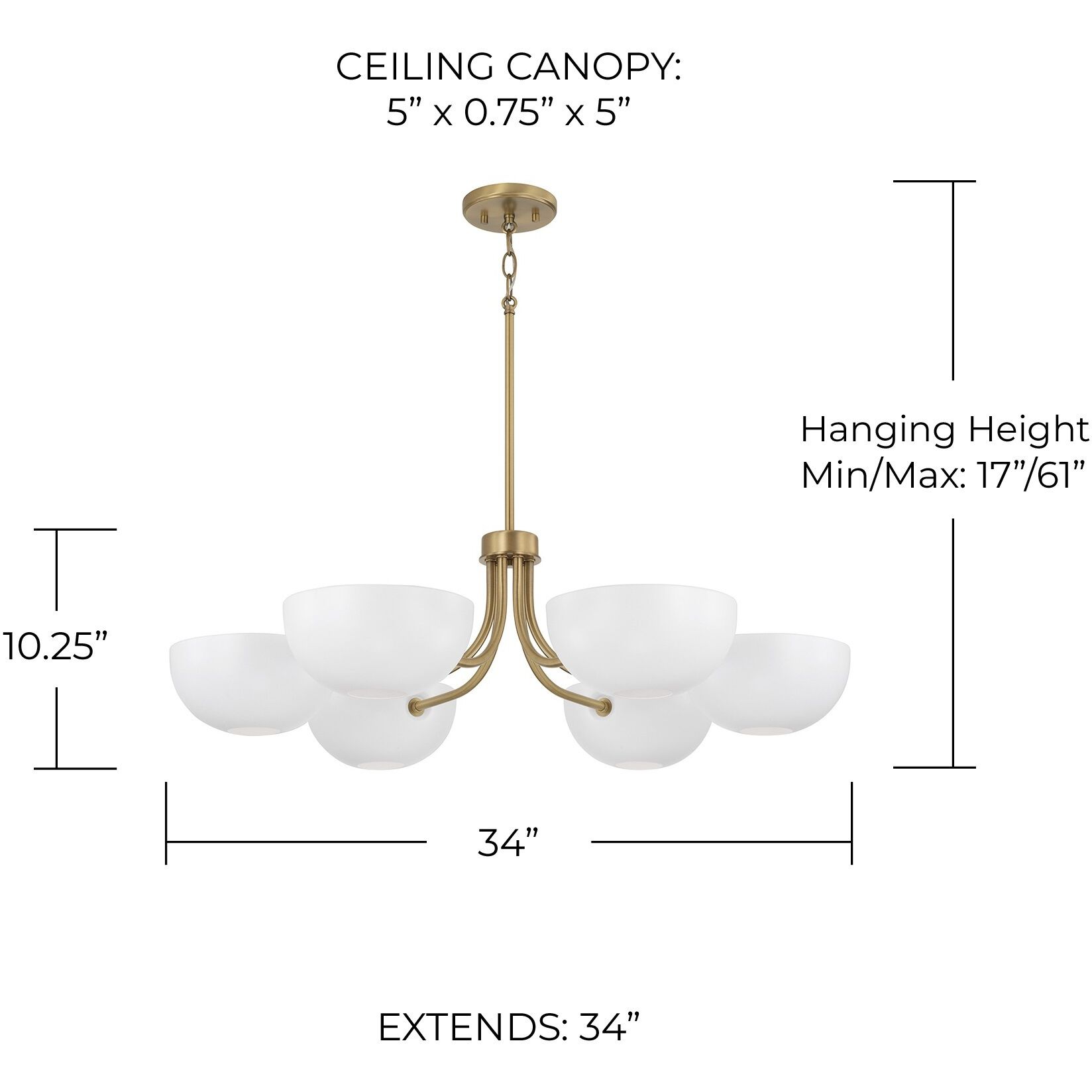 Reece 6 Light 34 inch Aged Brass Chandelier Ceiling Light