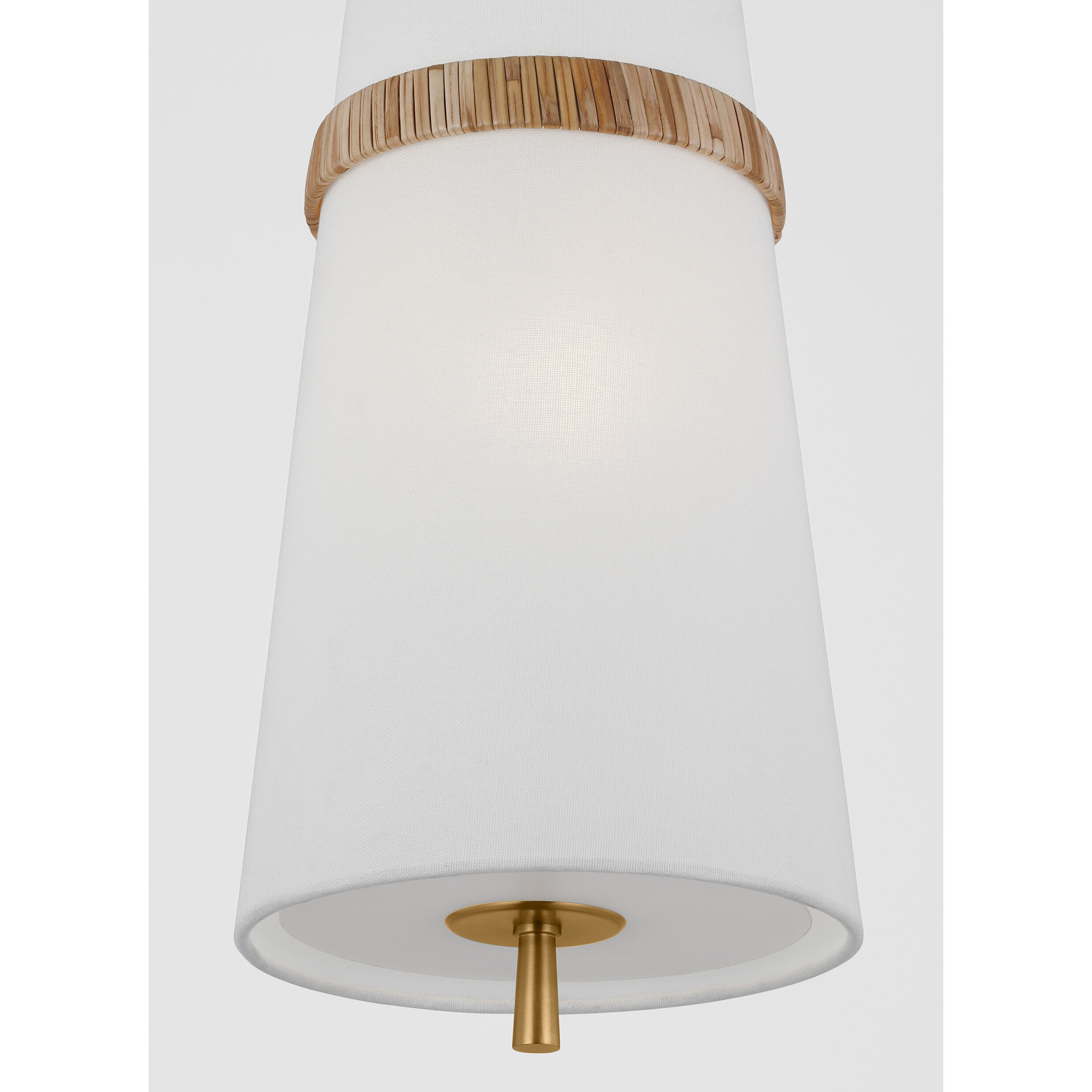 AH by Alexa Hampton Cordtlandt 1 Light 8.13 inch Burnished Brass with Rattan Pendant Ceiling Light