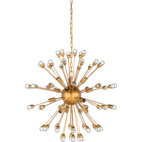 Wildwood 12 Light 29 inch Antique Gold Leaf Chandelier Ceiling Light
