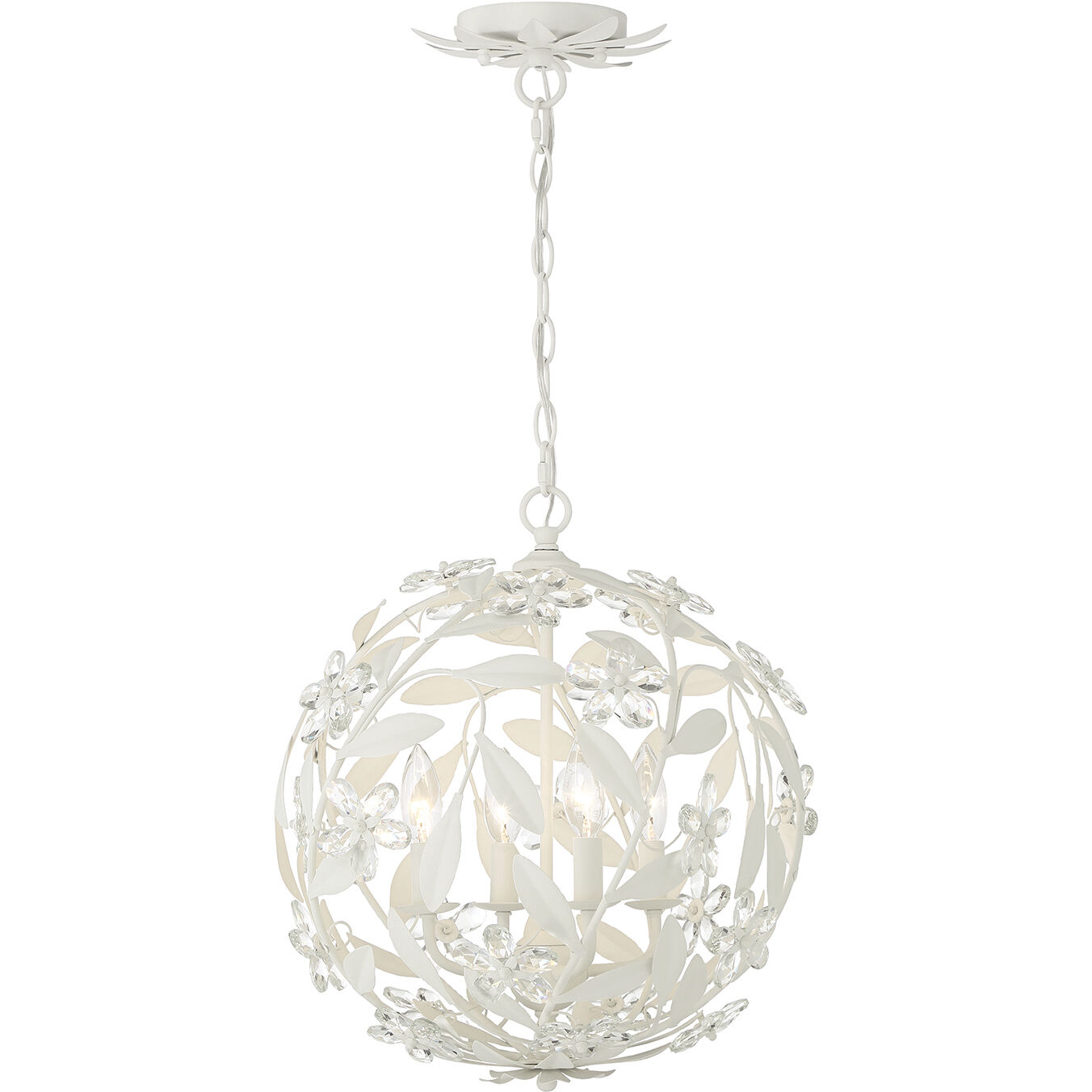 Marselle 4 Light 16.5 inch Matte White Mini Chandelier Ceiling Light