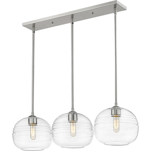 Harmony 3 Light 36 inch Brushed Nickel Linear Chandelier Ceiling Light