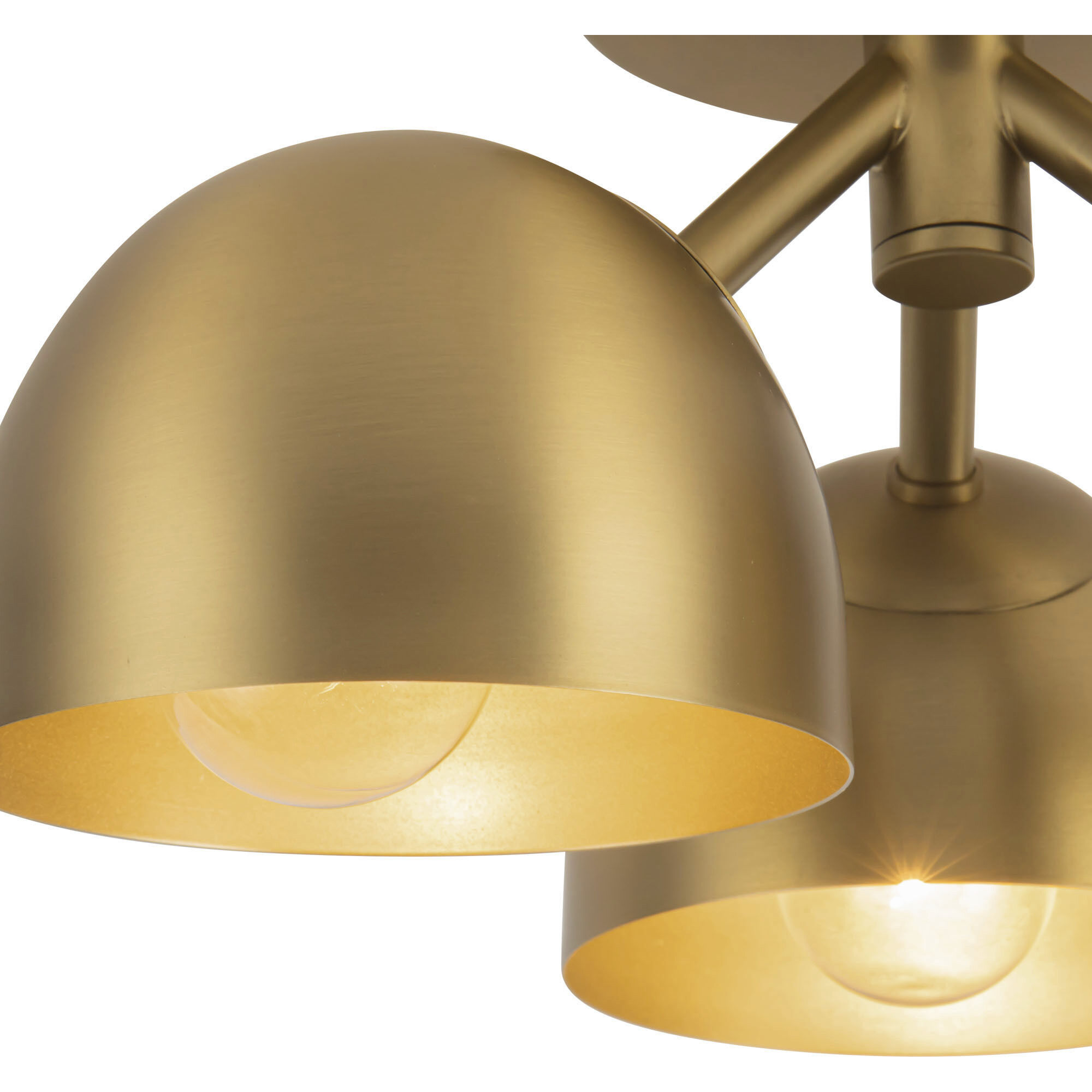 Fosso 3 Light 12.5 inch Brushed Gold Semi-Flush Mount Ceiling Light