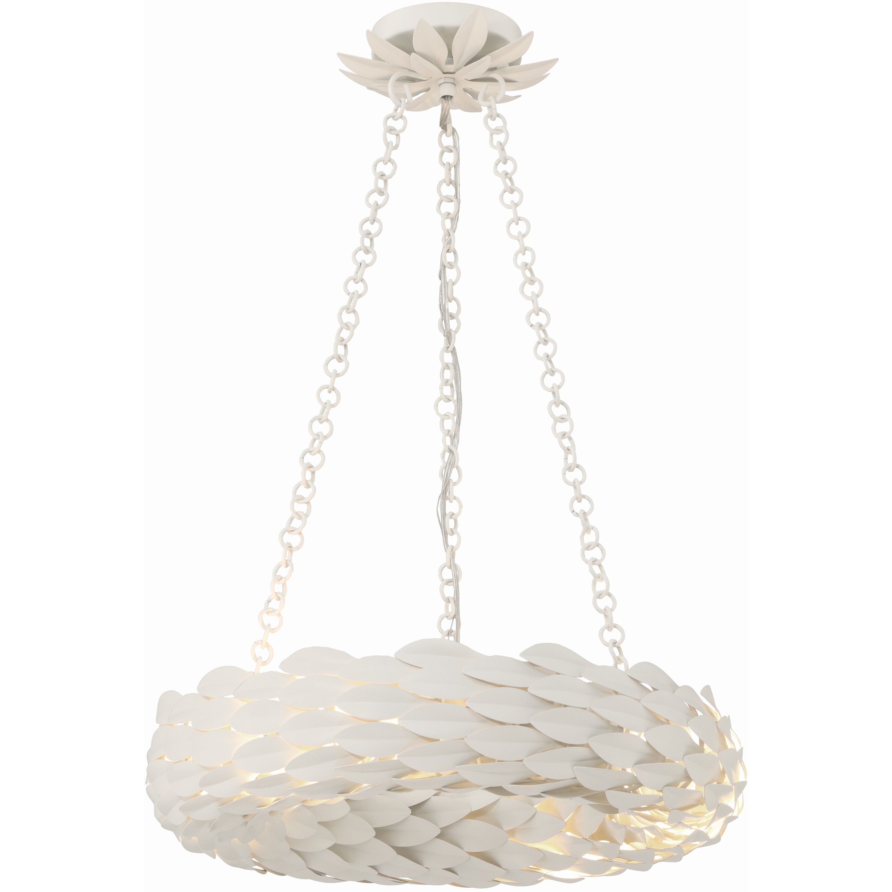 Broche 6 Light 18 inch Matte White Chandelier Ceiling Light