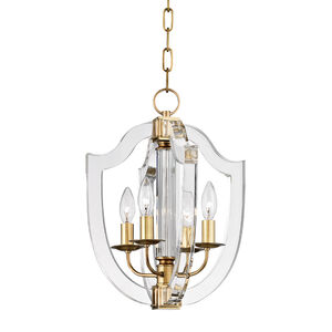 Arietta 4 Light 12.5 inch Aged Brass Pendant Ceiling Light