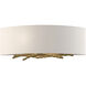 Hubbardton Forge Brindille 2 Light 16 inch Modern Brass ADA Sconce Wall Light in Flax 207660-1078 - Open Box
