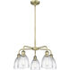 Brookfield 5 Light 23.75 inch Antique Brass Chandelier Ceiling Light in Clear