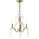 Caterina 3 Light 13 inch Antique Brass with Clear Crystals Chandelier Ceiling Light