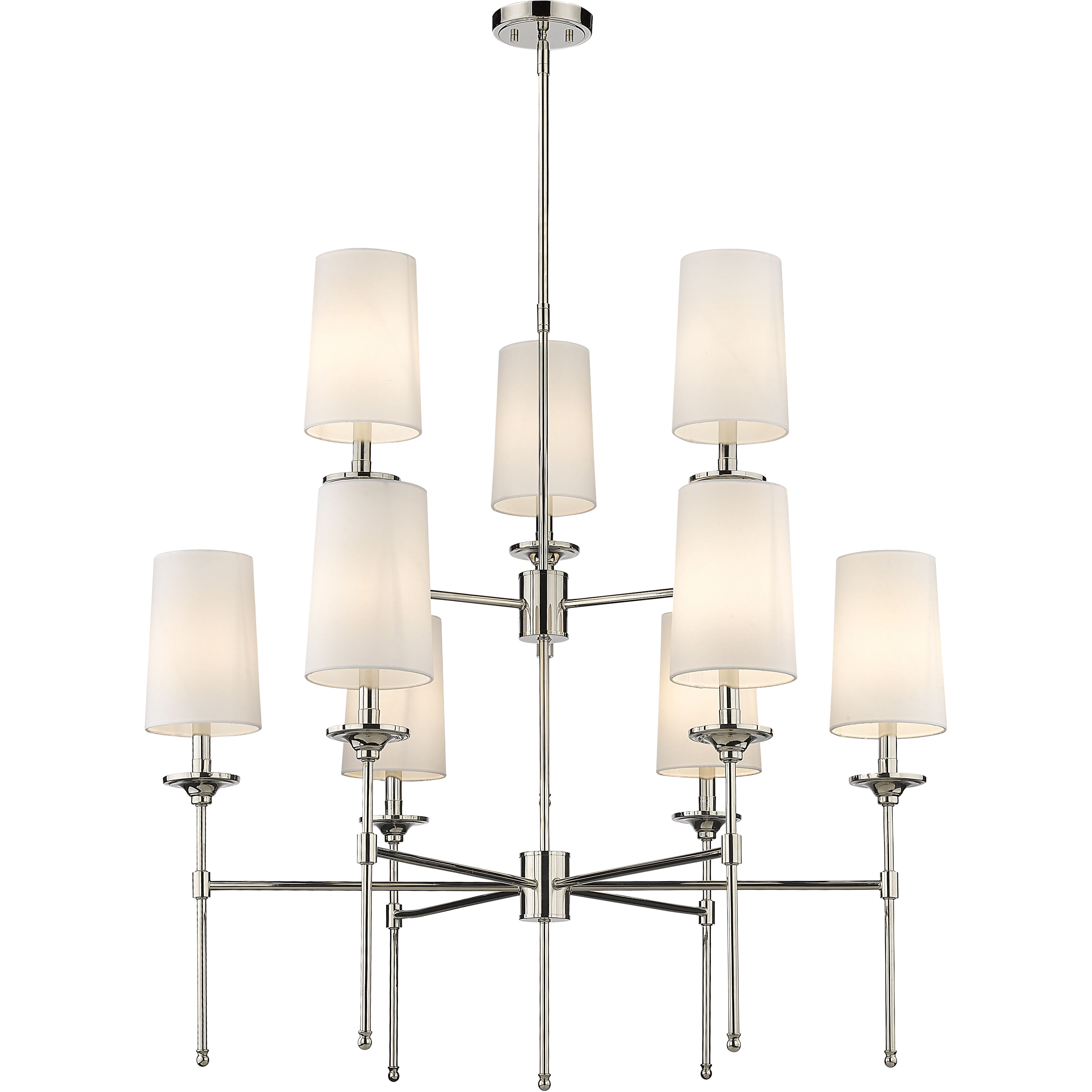 Emily 9 Light 38 inch Polished Nickel Chandelier Ceiling Light