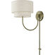 Manorwood 17.5 inch 60 watt Antique Brass Swing Arm Wall Lamp Wall Light