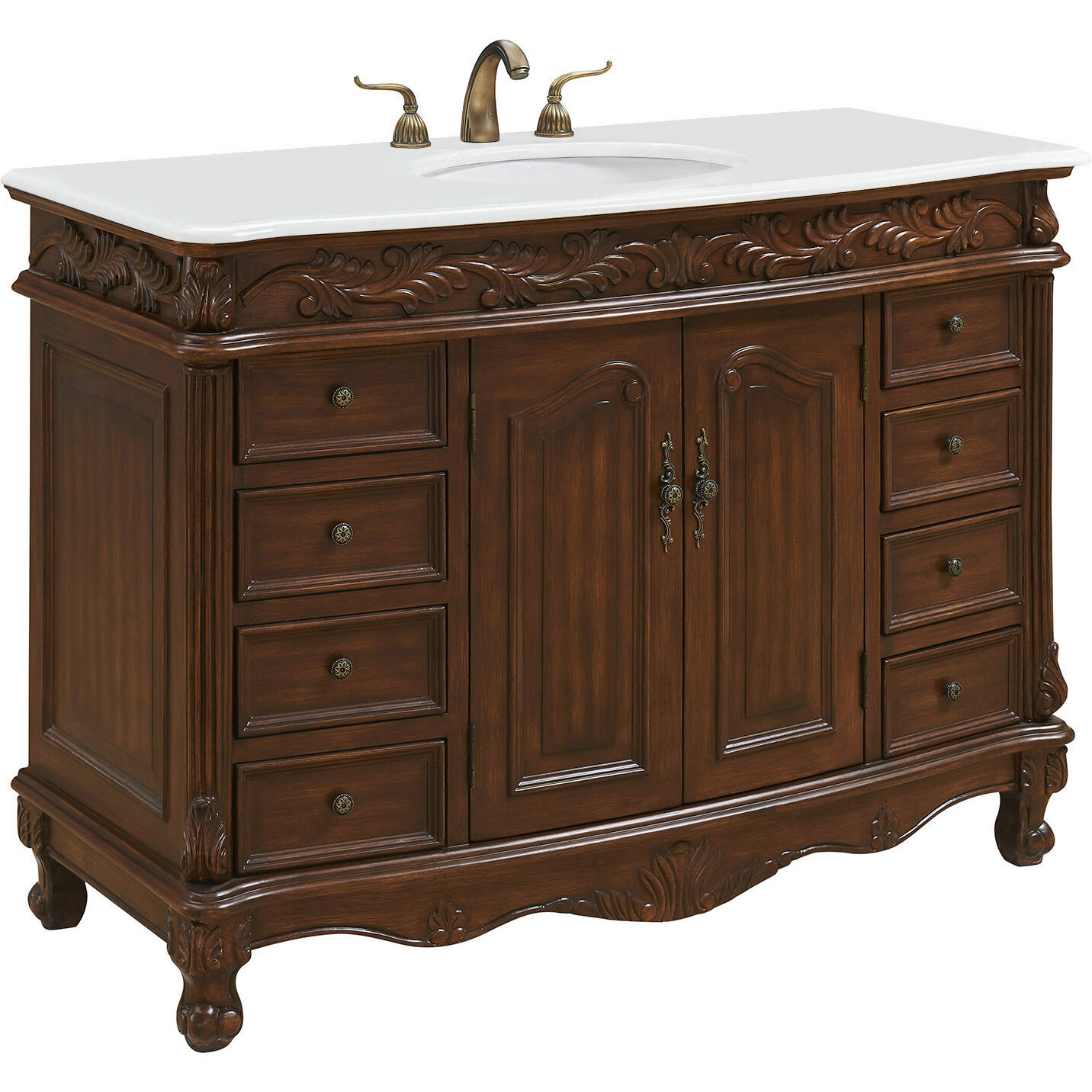 Bordeaux 48 X 22 X 36 inch Brown Vanity Sink Set