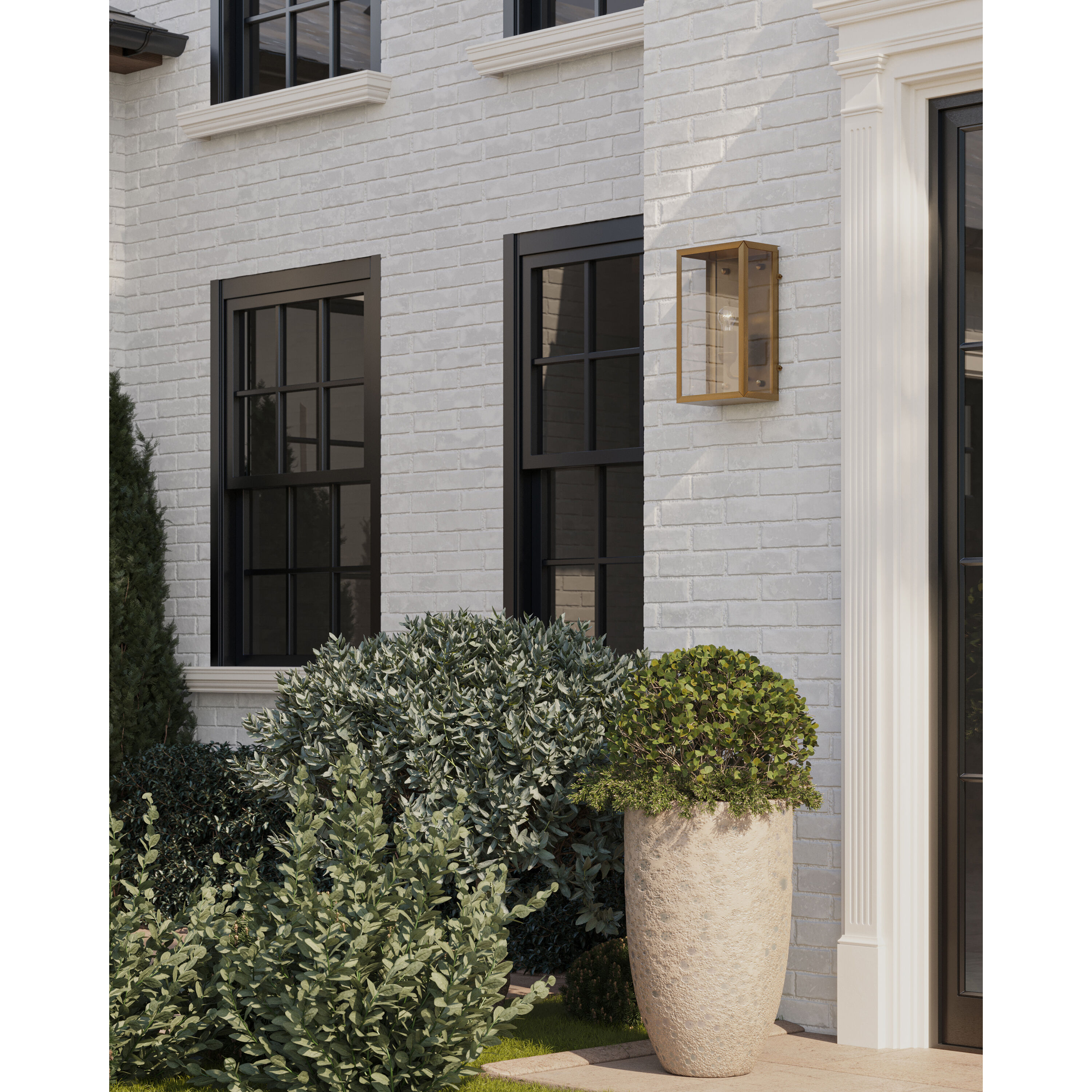 Royster 1 Light 13.75 inch Antique Brass/Clear Outdoor Wall Sconce