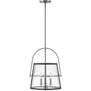 Tournon LED 15 inch Brushed Nickel with Black Indoor Pendant Ceiling Light