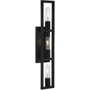 Urban Oasis 3 Light 25 inch Matte Black Vanity Light Wall Light