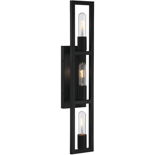 Urban Oasis 3 Light 25 inch Matte Black Vanity Light Wall Light