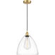 Edison Dome 1 Light 12 inch Satin Gold Mini Pendant Ceiling Light