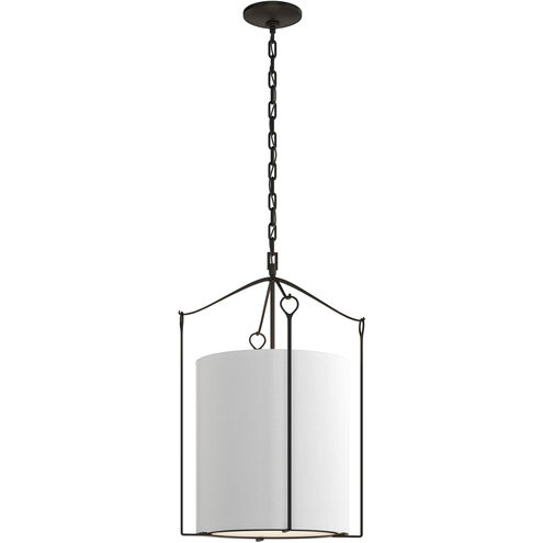 Bow 3 Light 19.3 inch Black Pendant Ceiling Light in Natural Anna, Tall