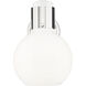 Lawton Sphere Sconce Wall Light in Polished Nickel, Gloss White Glass