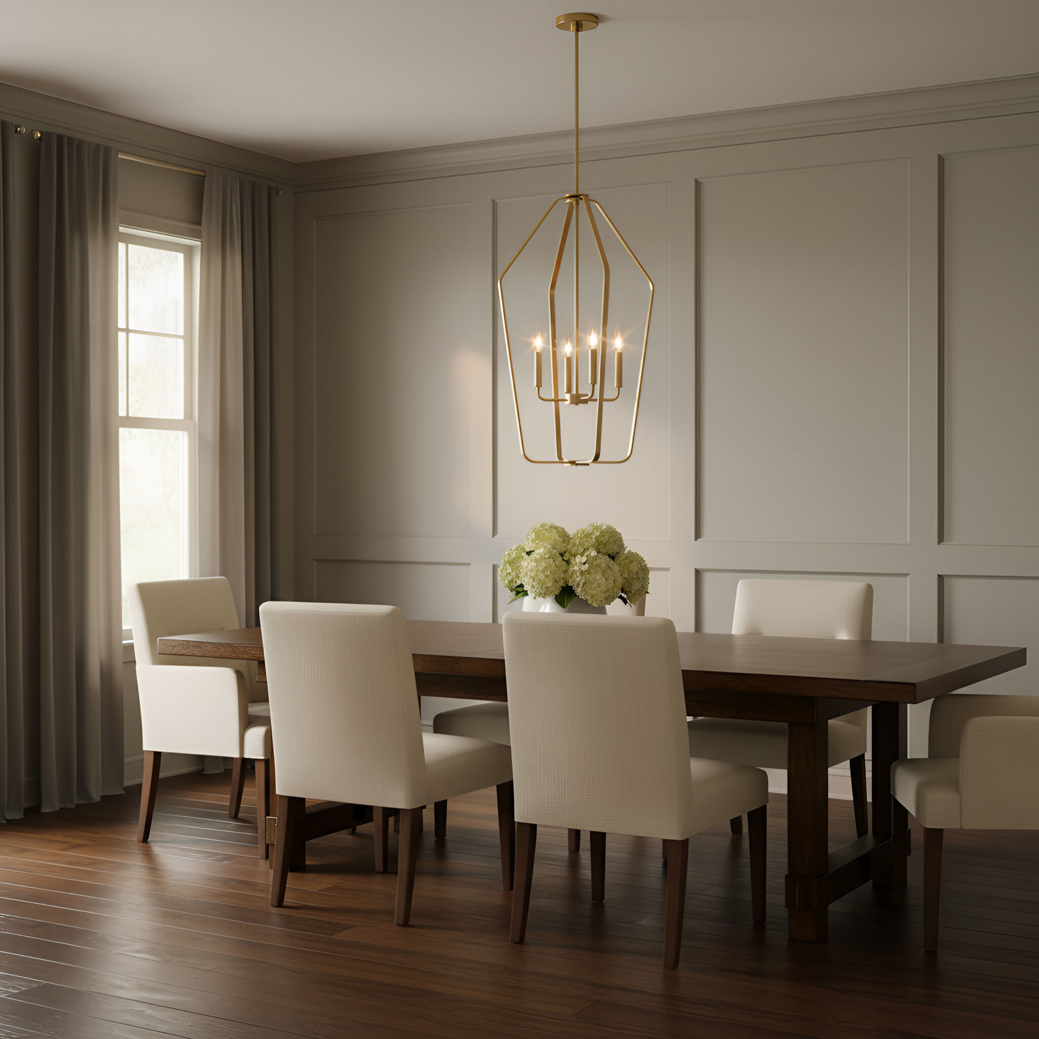 Kennan 4 Light 18.88 inch Satin Brass Chandelier Ceiling Light