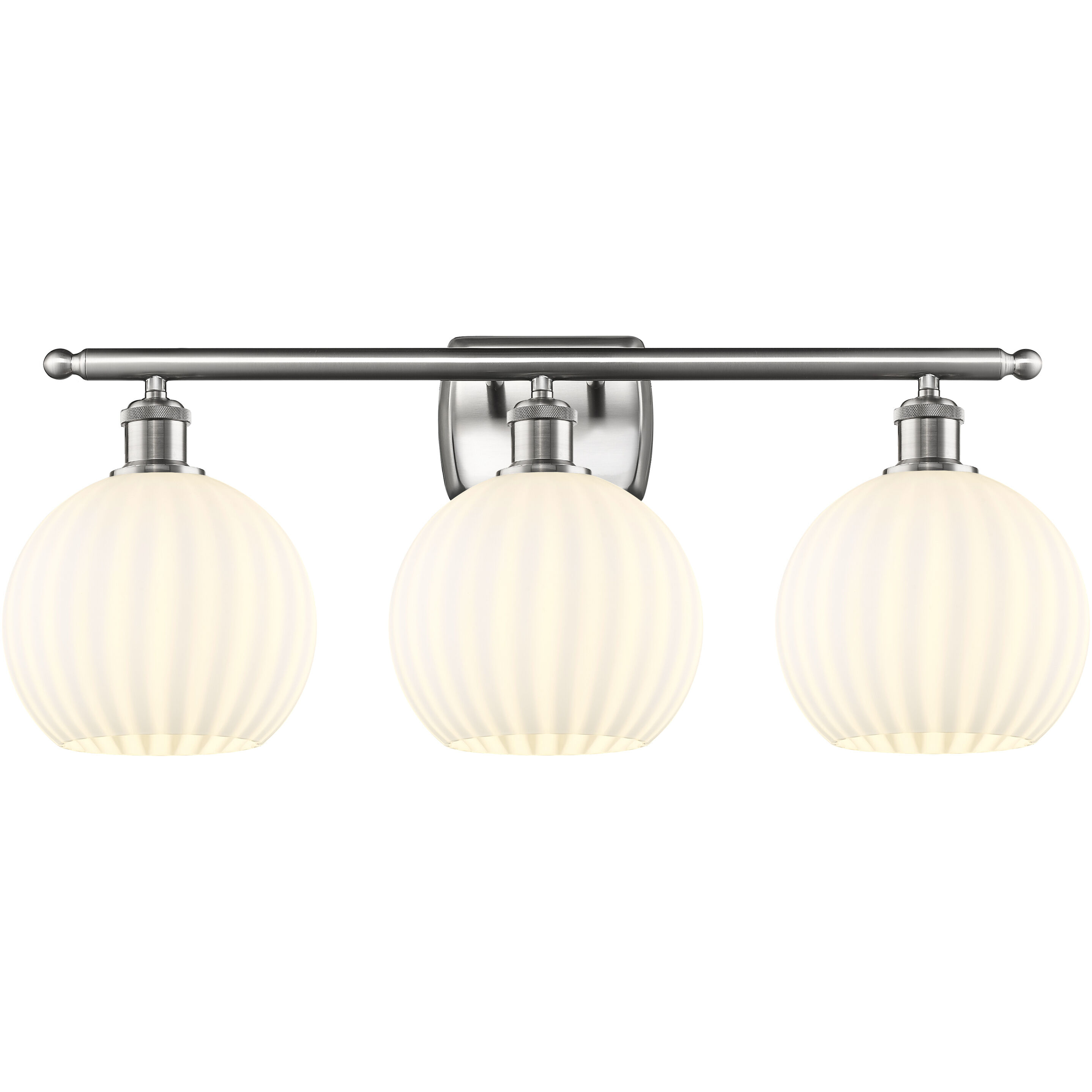 Ballston White Venetian 3 Light 28 inch Brushed Satin Nickel Bath Vanity Light Wall Light