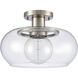 Clement 1 Light 13 inch Antique Nickel Semi Flush Mount Ceiling Light