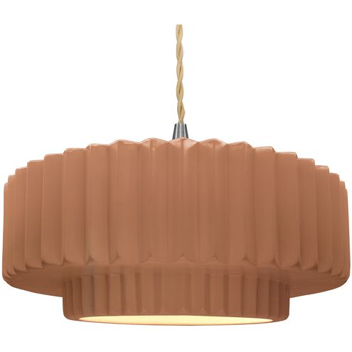 Radiance LED 16.25 inch Adobe and Brushed Nickel Pendant Ceiling Light