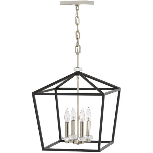 Stinson 4 Light 16 inch Black with Polished Nickel Indoor Chandelier Ceiling Light