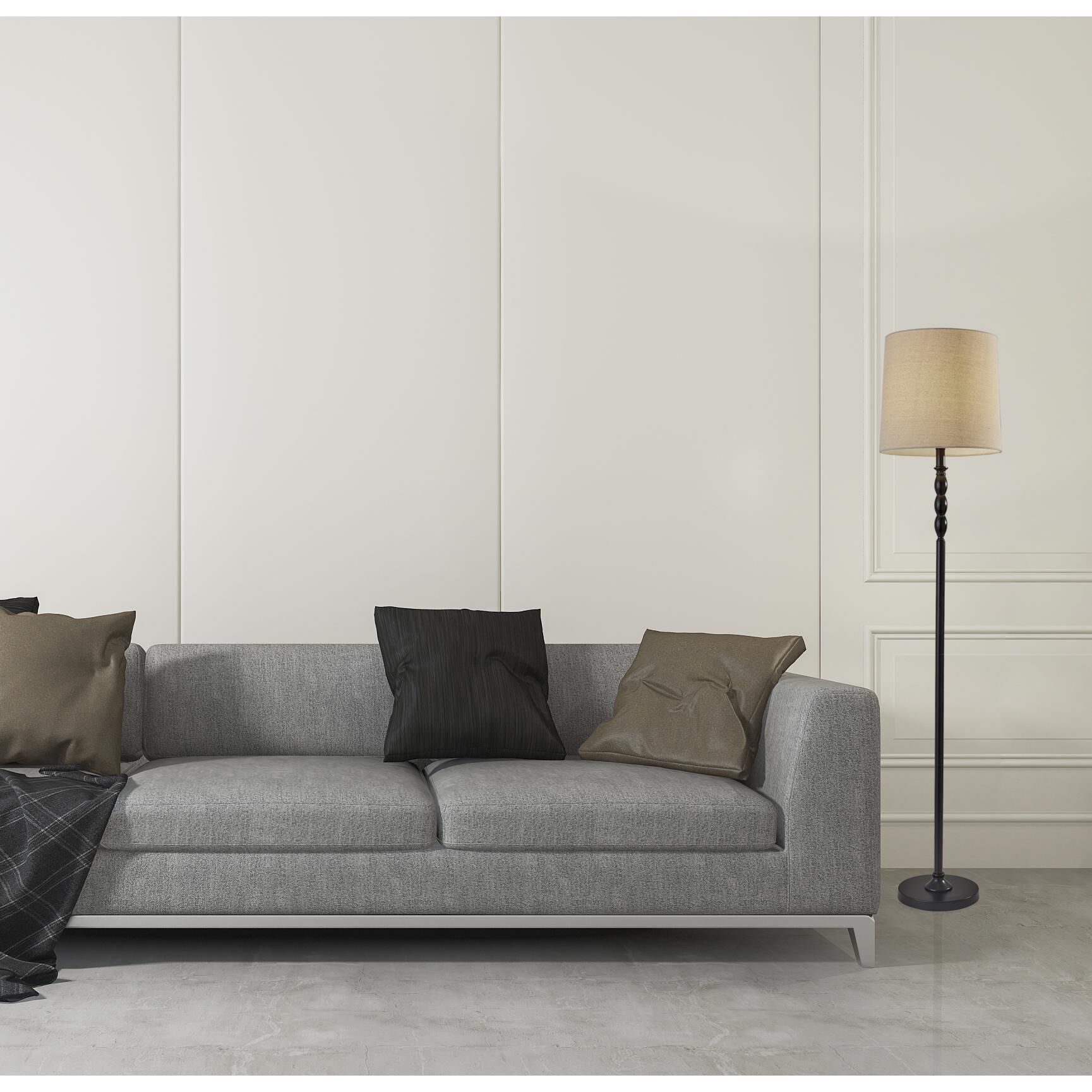 William 58 inch 150 watt Black Floor Lamp Portable Light, Simplee Adesso