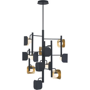 Cornice 12 Light 36 inch Gold and Black Chandelier Ceiling Light